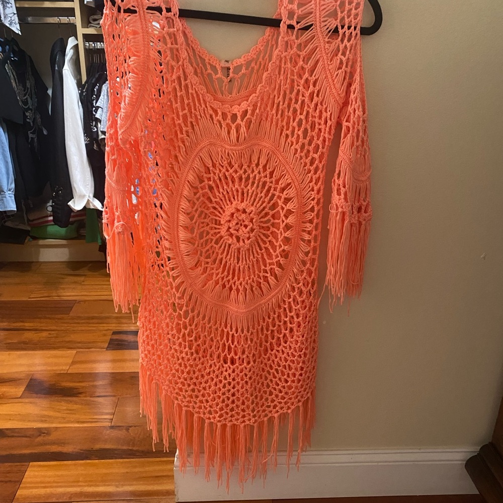 Vibrant Crochet Fringe Cover-Up